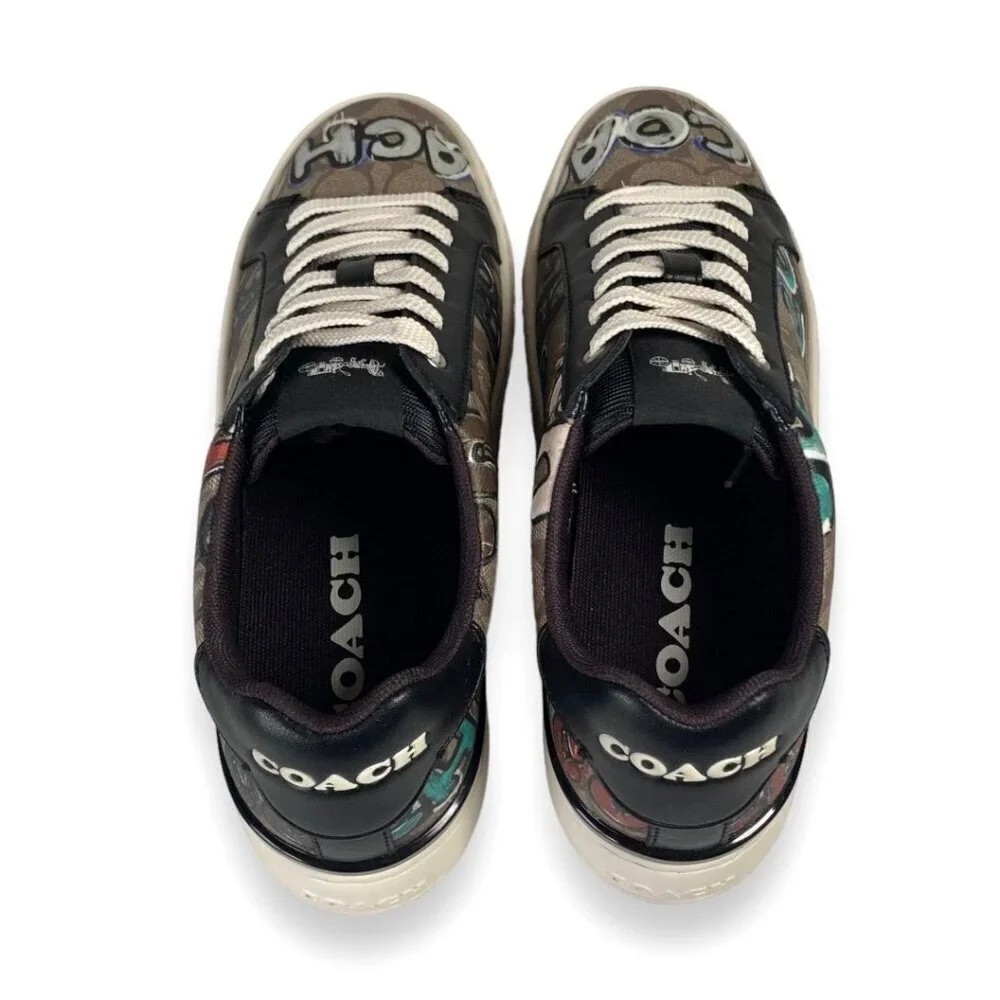 NWT Coach X Clip Mint + Serf Sneakers Sz.9 Low Top Signature Khaki Multi Canvas - Picture 9 of 16